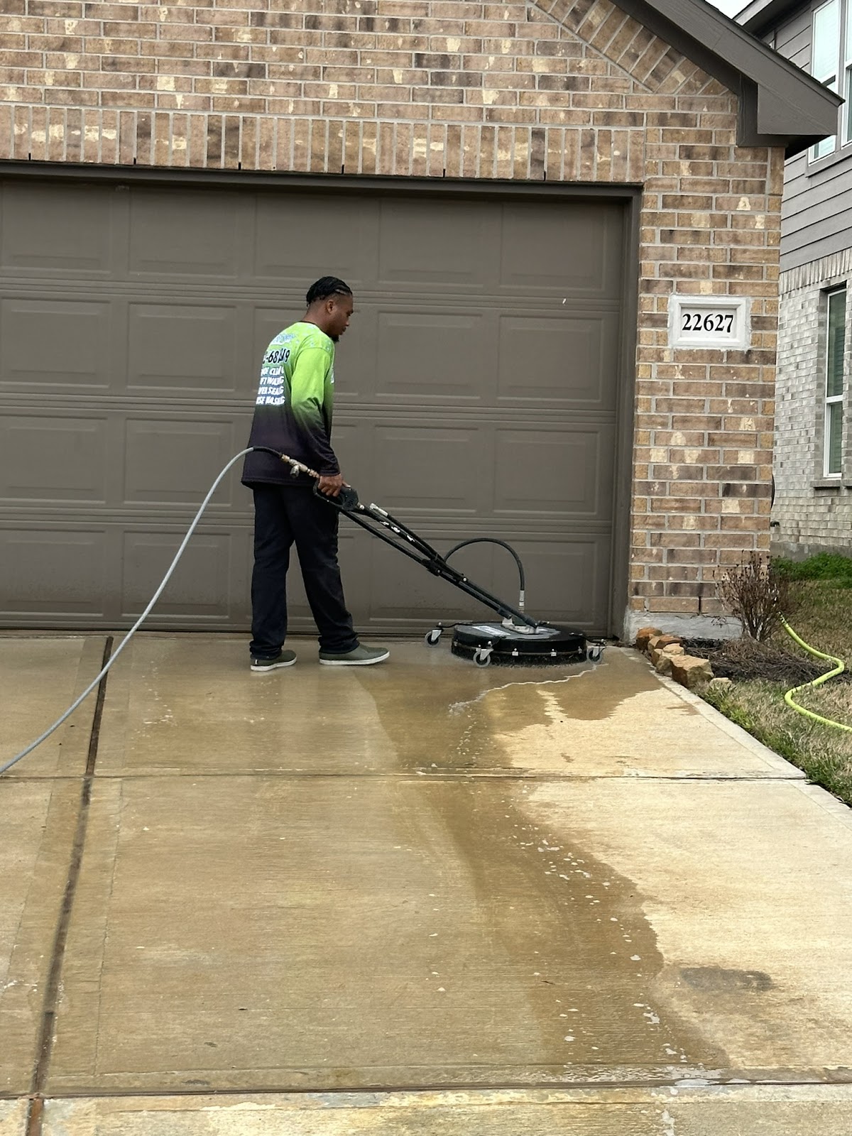 Bayway driveway cleaning in progress
